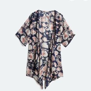 Emory Park Navy and Pink Floral Kimono